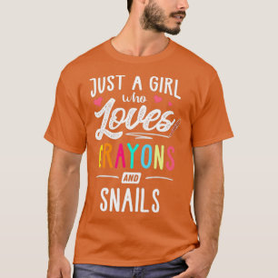 Just A Girl Who Loves Crayons And Snails Kids T-Shirt