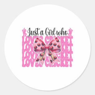 Just A Girl Who Loves Cricket Mom Mothers Day Coqu Classic Round Sticker