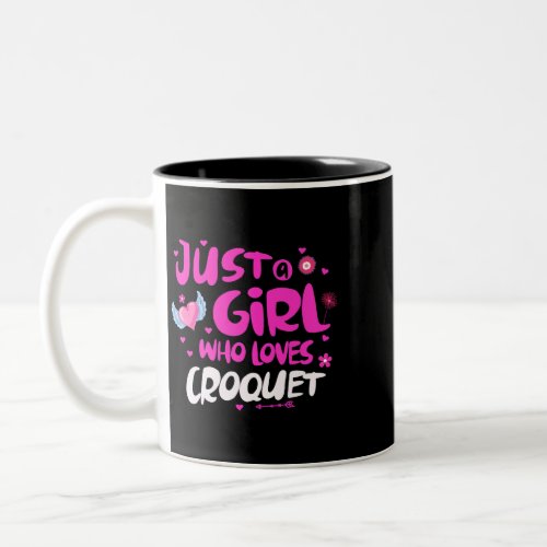 Just a Girl Who Loves Croquet Two_Tone Coffee Mug