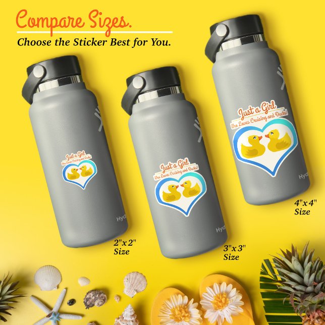 Just a Girl Who Loves Cruising and Ducks–Vacation Sticker (Just a Girl Who Loves Cruising & Ducks–Vacation Waterproof Vinyl Sticker–Choose the Your Size.)