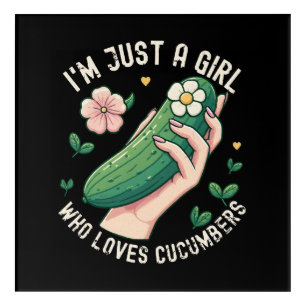 Just A Girl Who Loves Cucumbers - Funny Vegetarian Acrylic Print