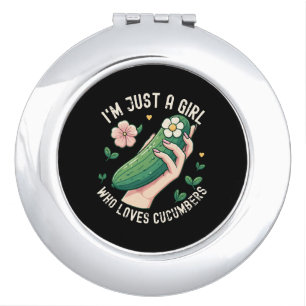 Just A Girl Who Loves Cucumbers - Funny Vegetarian Compact Mirror