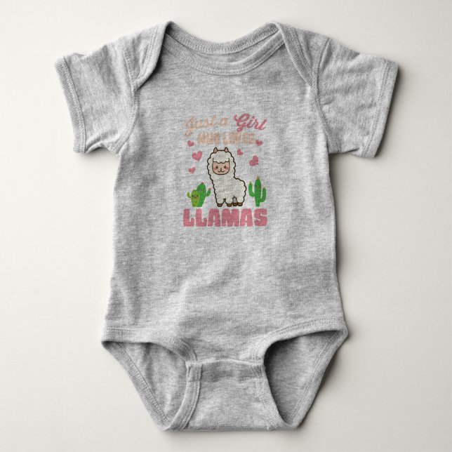 just a girl who loves cute llamas baby bodysuit (Front)