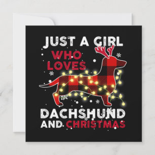 Just A Girl Who Loves Dachshund And Christmas Note Card