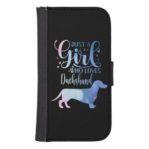 Just A Girl Who Loves Dachshund Dog Lover Female Galaxy S4 Wallet Case