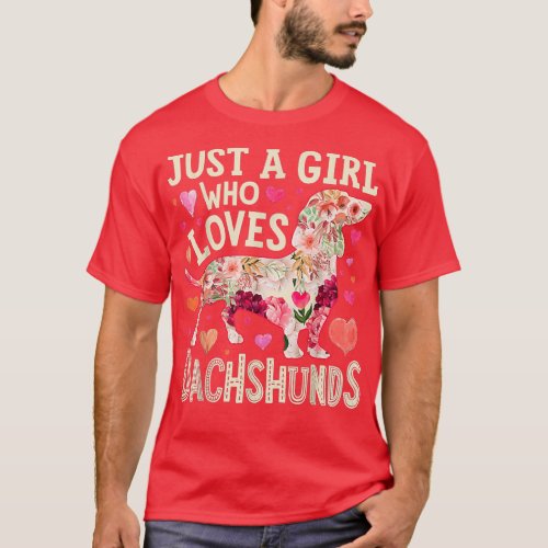 Just A Girl Who Loves Dachshund T_Shirt