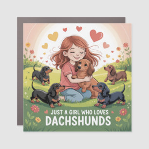Just A Girl Who Loves Dachshunds Car Magnet