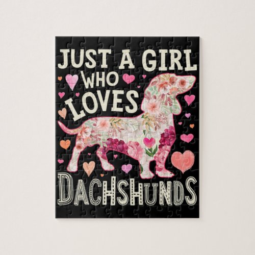 Just A Girl Who Loves Dachshunds Dog Jigsaw Puzzle