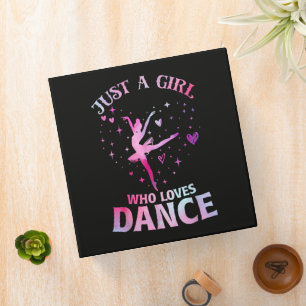 Just A Girl Who Loves Dance Ballet Dancer Heart 3 Ring Binder