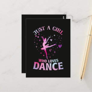 Just A Girl Who Loves Dance Ballet Dancer Heart Postcard