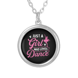 Just A Girl Who Loves Dance - Dancer Dancing Lover Silver Plated Necklace