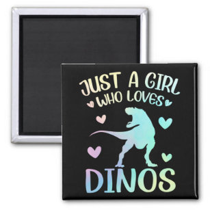 Just A Girl Who Loves Dinos Cute Dinosaurs Magnet
