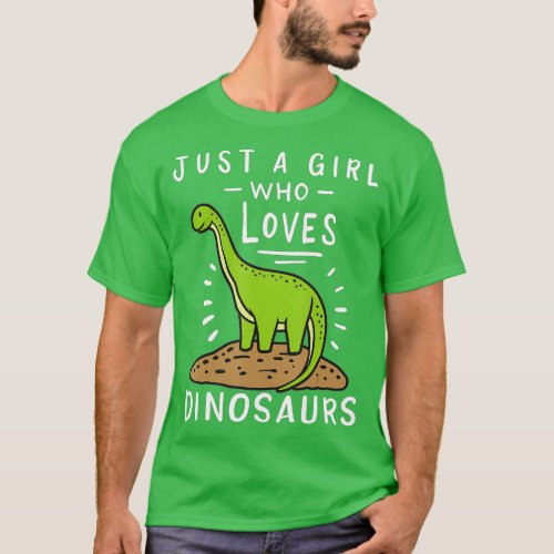 Just a Girl Who Loves Dinosaurs Brachiosaurus Pale T_Shirt