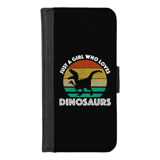 Just A Girl Who Loves Dinosaurs iPhone Wallet Case (Front)