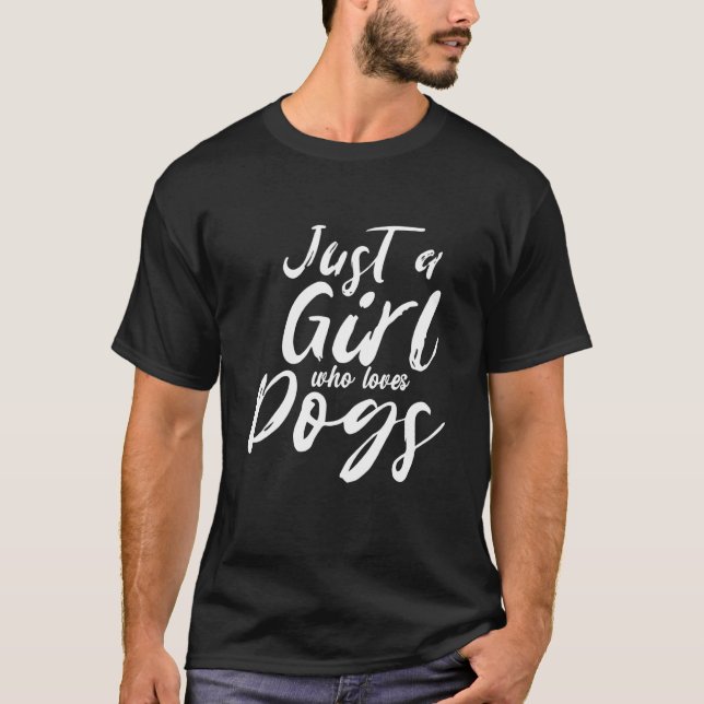 Just a Girl Who Loves Dogs Animal Puppy Pet Curvy T-Shirt (Front)