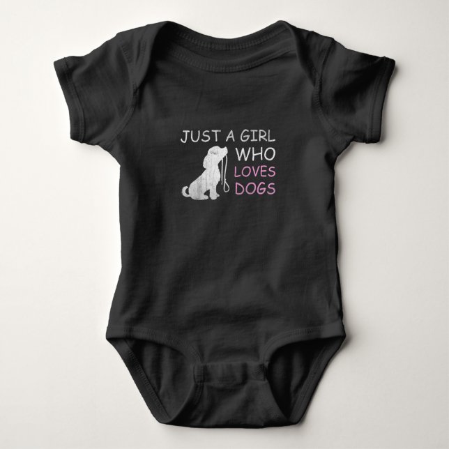 Just A Girl Who Loves Dogs Baby Bodysuit (Front)