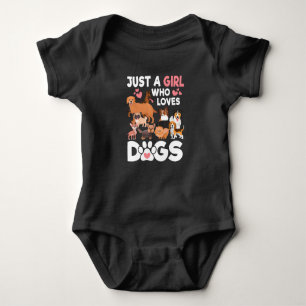 Just A Girl Who Loves Dogs Cute Dog Lover Baby Bodysuit