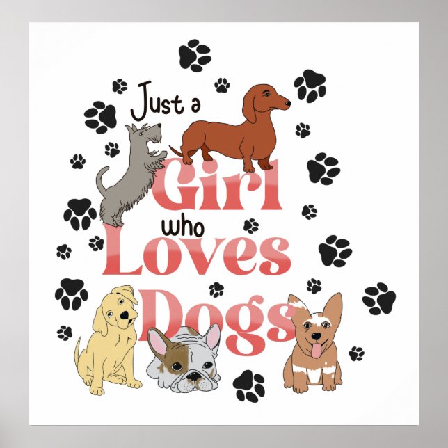 Just a girl who loves dogs poster (Front)