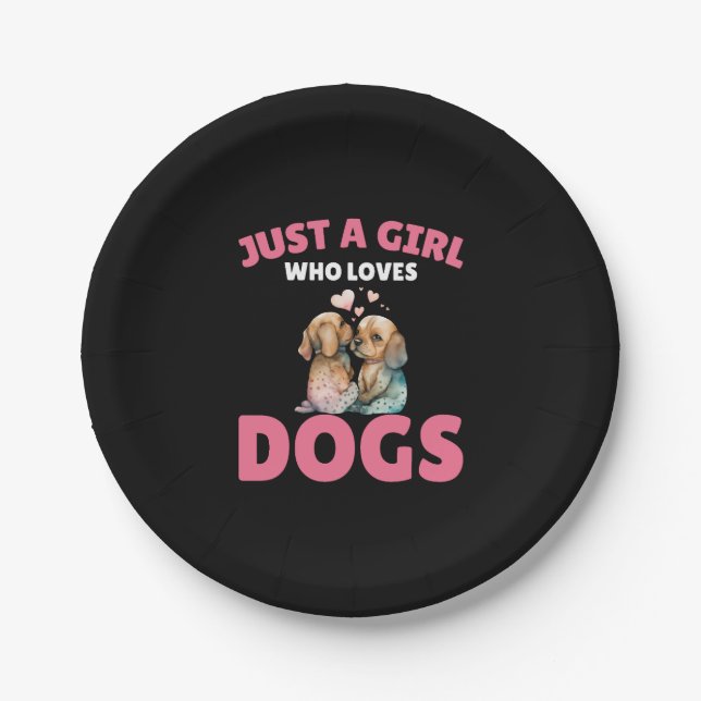 just a girl who loves dogs VC Paper Plates (Front)