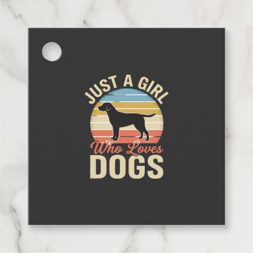Just a Girl Who Loves Dogs Vintage Dog Lover Favor Tags
