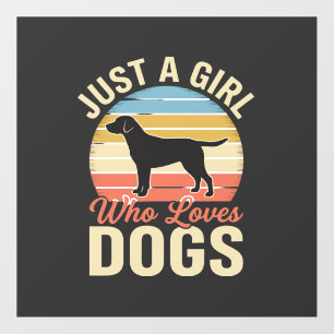 Just a Girl Who Loves Dogs Vintage Dog Lover Floor Decals
