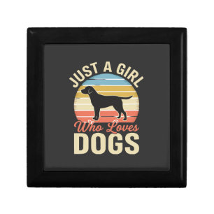 Just a Girl Who Loves Dogs Vintage Dog Lover Gift Box
