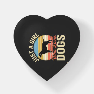 Just a Girl Who Loves Dogs Vintage Dog Lover Paperweight
