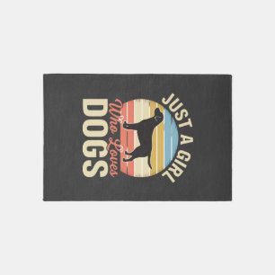 Just a Girl Who Loves Dogs Vintage Dog Lover Rug