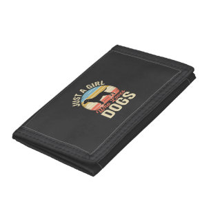 Just a Girl Who Loves Dogs Vintage Dog Lover Tri-fold Wallet