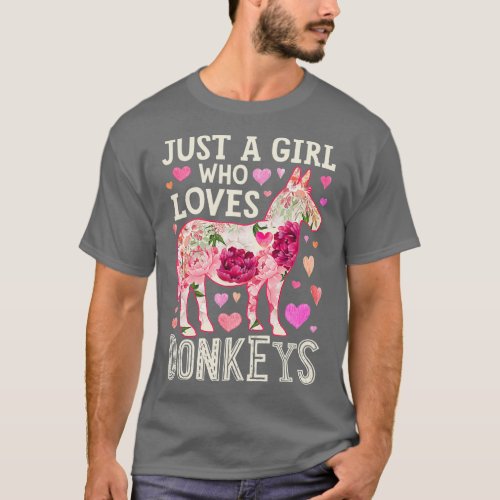 Just A Girl Who Loves Donkeys Funny Donkey T_Shirt