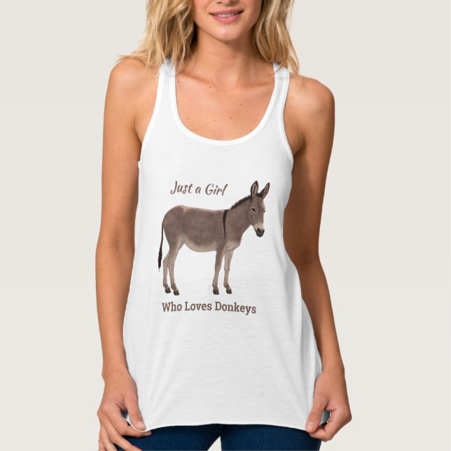 Just A Girl Who Loves Donkeys Wild Burro Tank Top (Front)