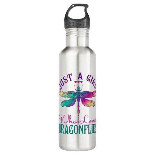 Just a Girl Who Loves Dragonflies Stainless Steel Water Bottle