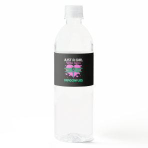 Just A Girl Who Loves Dragonflies Water Bottle Label