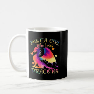 Just A Girl Who Loves Dragons Color Tie Dye Dragon Coffee Mug