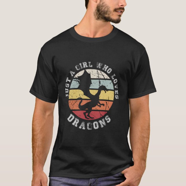 Just A Girl Who Loves Dragons Dragon T-Shirt (Front)