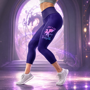 Just A Girl Who Loves Dragons - Fantasy Dragon Capri Leggings
