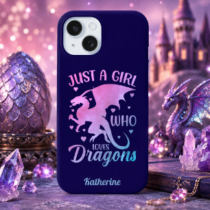 Just A Girl Who Loves Dragons - Fantasy Dragon iPhone 15 Case