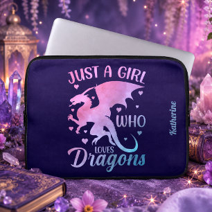 Just A Girl Who Loves Dragons - Fantasy Dragon Laptop Sleeve