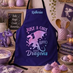  Just A Girl Who Loves Dragons - Fantasy Name Apron