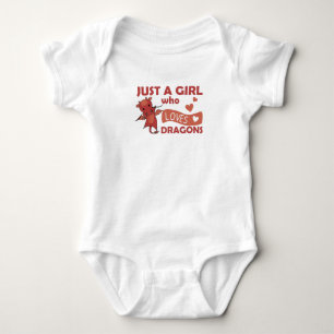 Just A Girl Who Loves Dragons Fantasy Red Dragon Baby Bodysuit