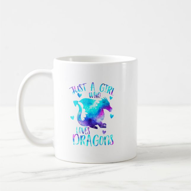 Just A Girl Who Loves Dragons Galaxy Space Dragon  Coffee Mug (Left)