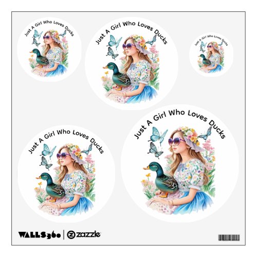 Just A Girl Who Loves Ducks Custom Photo Text on  Wall Decal