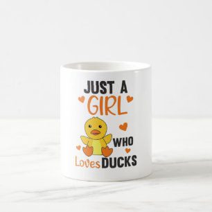 Just A Girl Who Loves Ducks - Cute Animals Duck Coffee Mug