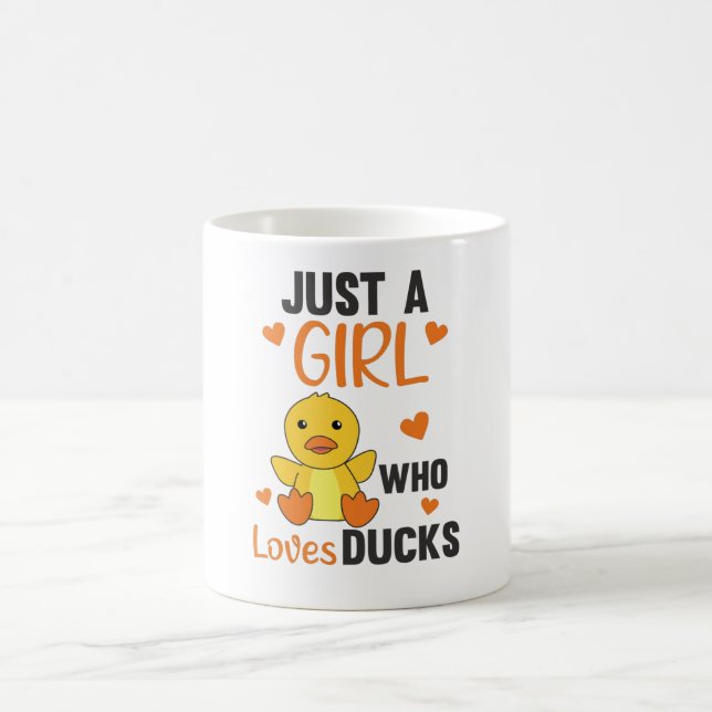Just A Girl Who Loves Ducks - Cute Animals Duck Coffee Mug (Center)