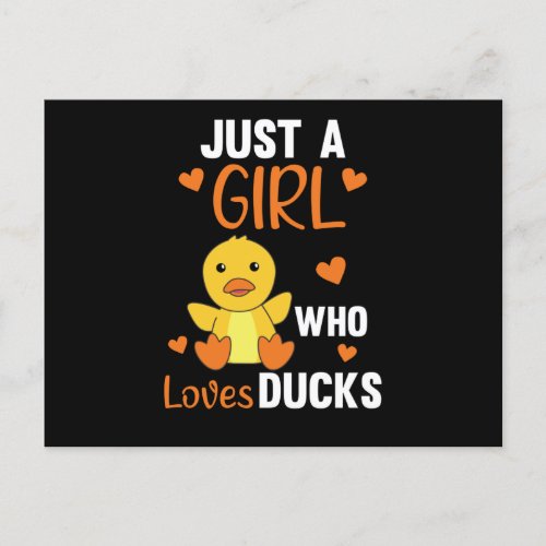 Just A Girl Who Loves Ducks _ Cute Animals Duck Postcard