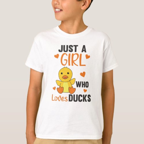 Just A Girl Who Loves Ducks _ Cute Animals Duck T_Shirt