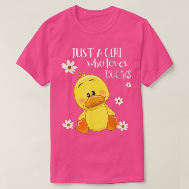 Just a Girl Who Loves Ducks Cute Duck Lover Owner  T-Shirt (Design Front)