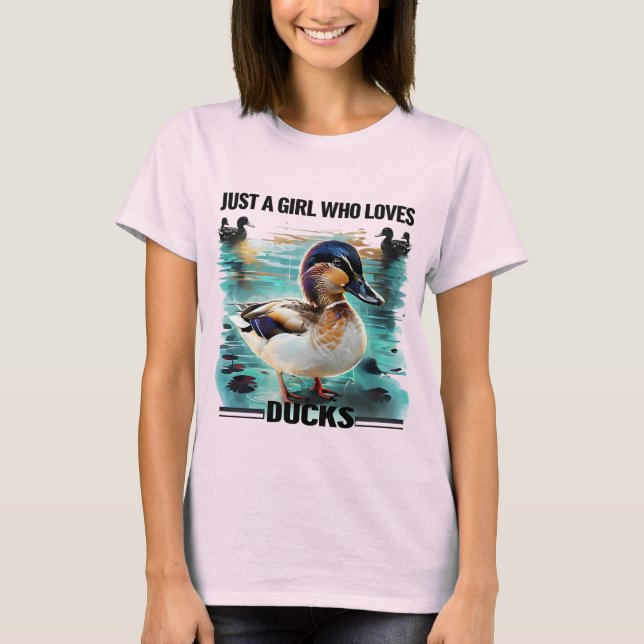 Just a Girl Who Loves Ducks - Duck Lover - T-Shirt (Front)