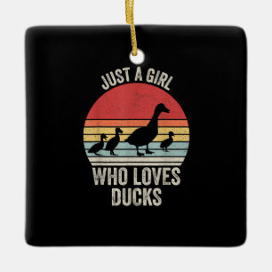 Just A Girl Who Loves Ducks Duck Owner Lover Ceramic Ornament