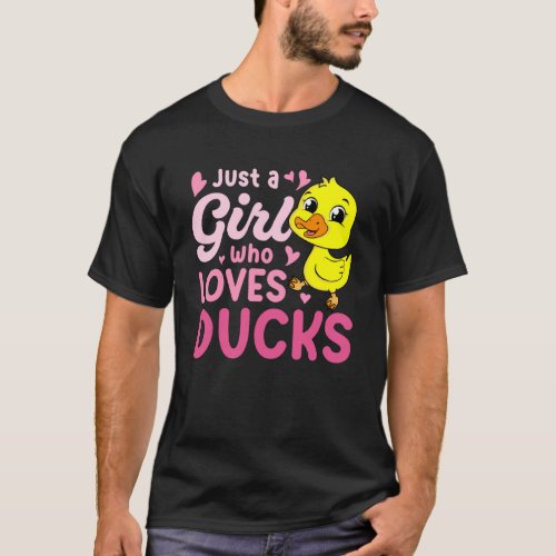 Just a Girl who loves Ducks Harvest Farming Barn C T_Shirt